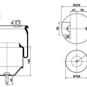 ПНЕВМОБАЛЛОН В СБОРЕ ST 6418.CS(1 ВЫХ.1 КРОНШ)