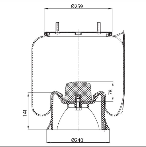 ПНЕВМОБАЛЛОН БЕЗ СТАКАН W01 M58 6367 / 22618 SAF