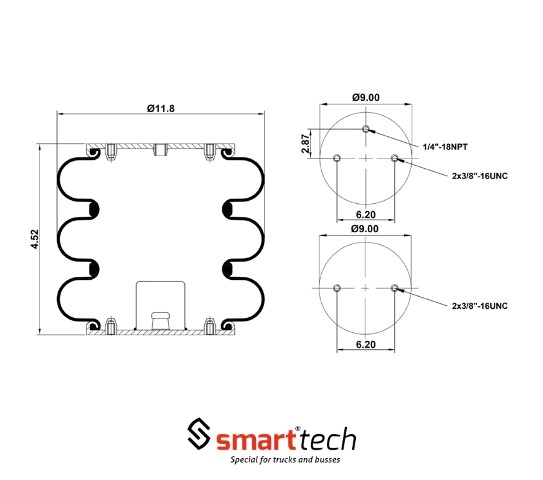 ПНЕВМОБАЛЛОН ТРЕХСЛОЙНЫЙ ST 307988 ROLFO