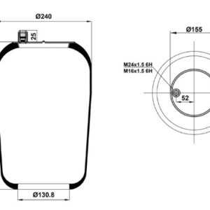 ПНЕВМОБАЛЛОН БЕЗ СТАКАНА ST 4391.S01 MB