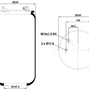 ПНЕВМОБАЛЛОН БЕЗ СТАКАНА 40304.S MERCEDES