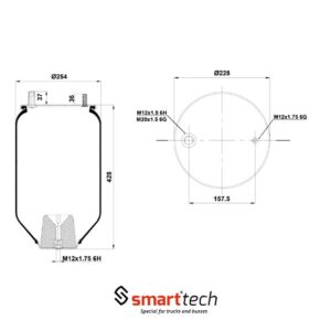 ПНЕВМОБАЛЛОН БЕЗ СТАКАНА 4156.S ROR