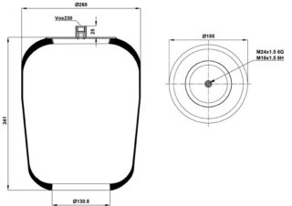 ПНЕВМОБАЛЛОН БЕЗ СТАКАНА MB ST 4759.S01
