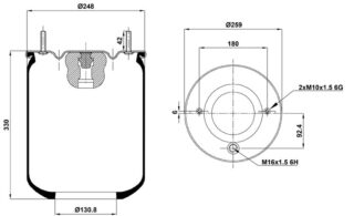 ПНЕВМОБАЛЛОН БЕЗ СТАКАНА 4925.S VOLVO