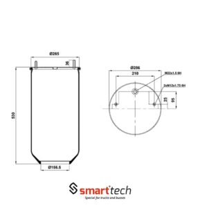 ПНЕВМОБАЛЛОН БЕЗ СТАКАНА ST 4028.S SCHMITZ