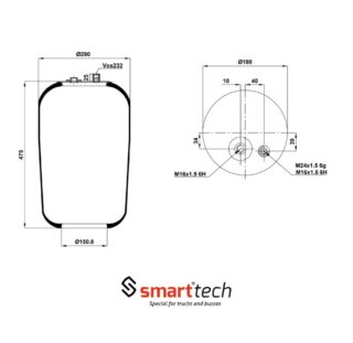 ПНЕВМОБАЛЛОН БЕЗ СТАКАНА ST 4187.S01 MB