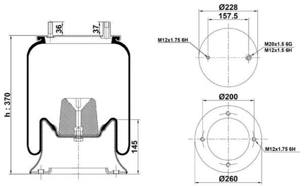 ПНЕВМОБАЛЛОН В СБОРЕ RML75267-C7 BLACKTECH 344156-7C