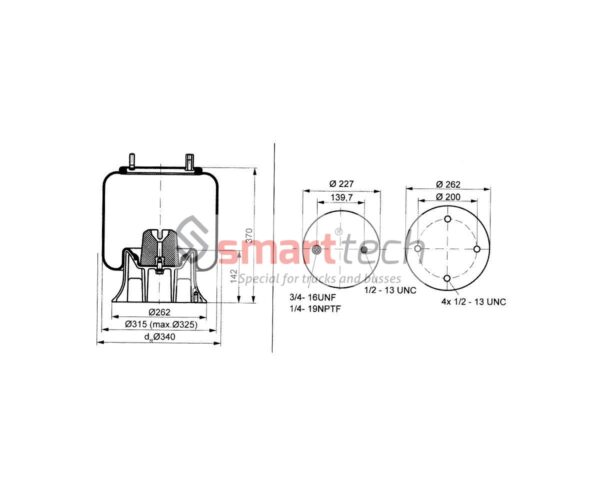 ПНЕВМОБАЛЛОН В СБОРЕ RML75267-CP14 BLACKTECH 344156-5CPL