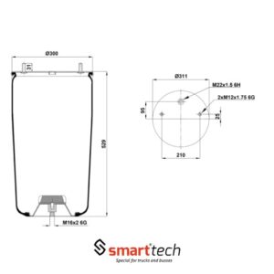 ПНЕВМОБАЛЛОН СБОРЕ ЖЕЛЕЗНЫЙ СТАКАН  34881-K/881S BPW