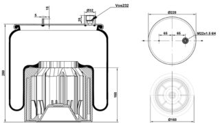ПНЕВМОБАЛЛОН В СБОРЕ ST 6121.CP01 Actros MP4 2011- 2012(1 ВОЗД)
