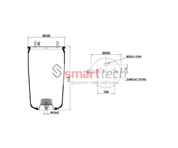 ПНЕВМОБАЛЛОН БЕЗ СТАКАНА ST 940S BPW