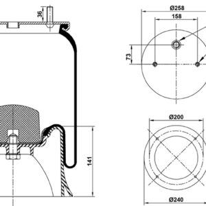 ПНЕВМОБАЛЛОН БЕЗ СТАКАНА  2618.S