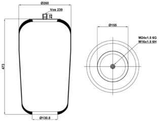 ПНЕВМОБАЛЛОН БЕЗ СТАКАНА ST 4737.1S MB