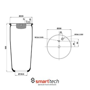 ПНЕВМОБАЛЛОН БЕЗ СТАКАНА ST 4883.1S MAN TGA