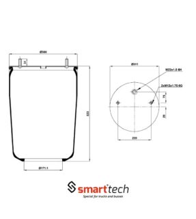 ПНЕВМОБАЛЛОН БЕЗ СТАКАНА ST 725.S GIGANT