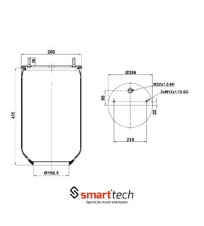ПНЕВМОБАЛЛОН БЕЗ СТАКАНА ST 810.S02 SAF