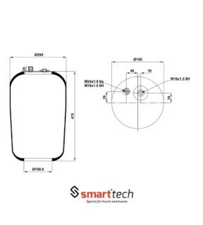 ПНЕВМОБАЛЛОН БЕЗ СТАКАНА ST 4187.S02 MB