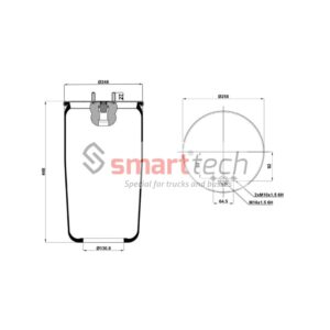 ПНЕВМОБАЛЛОН БЕЗ СТАКАНА ST 4713.S VOLVO FH12