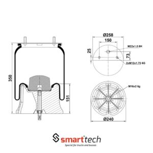ЧАШКА ПНЕВМОБАЛЛОНА  ST 4022.CP05 SCANIA/SAF