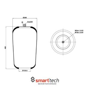 ПНЕВМОБАЛЛОН БЕЗ СТАКАНА ST 4757.S MB