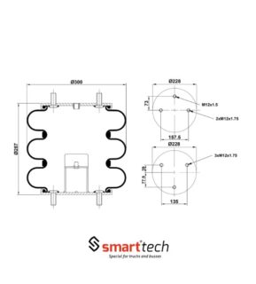 ПНЕВМОБАЛЛОН ТРЕХСЛОЙНЫЙ ST 30300-04 SAF