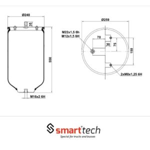 ПНЕВМОБАЛЛОН БЕЗ СТАКАНА ST 2829.S MAN