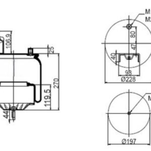 ПНЕВМОБАЛЛОН В СБОРЕ 7805N METALLİ PİSTON