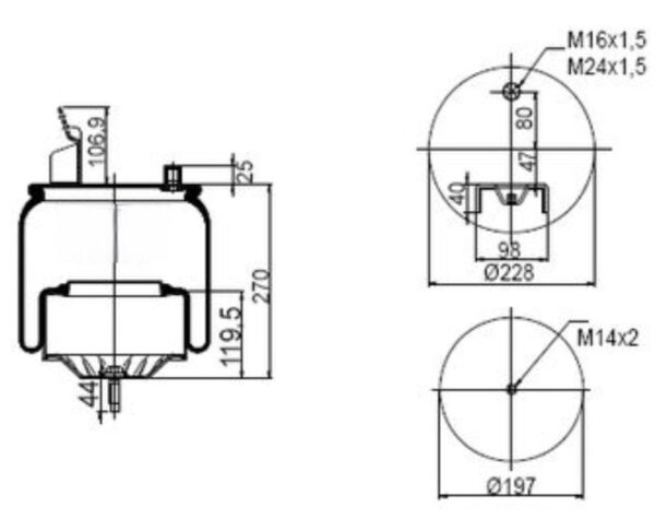 ПНЕВМОБАЛЛОН В СБОРЕ 7805N METALLİ PİSTON