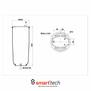 ПНЕВМОБАЛЛОН БЕЗ СТАКАНА  ST 3608.S20