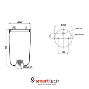ПНЕВМОБАЛЛОН БЕЗ СТАКАНА ST 4961.S BPW/SCANIA/SCHMITZ