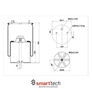 ПНЕВМОБАЛЛОН В СБОРЕ  ST 752.CS