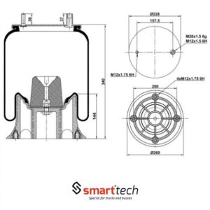 ПНЕВМОБАЛЛОН В СБОРЕ  ST 4156.CP