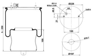 ПНЕВМОБАЛЛОН В СБОРЕ RML73108-C BLACKTECH 346604-C